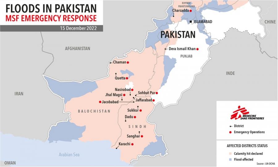 MAP - ENG | FLOOD IN PAKISTAN - MSF Emergency Response
