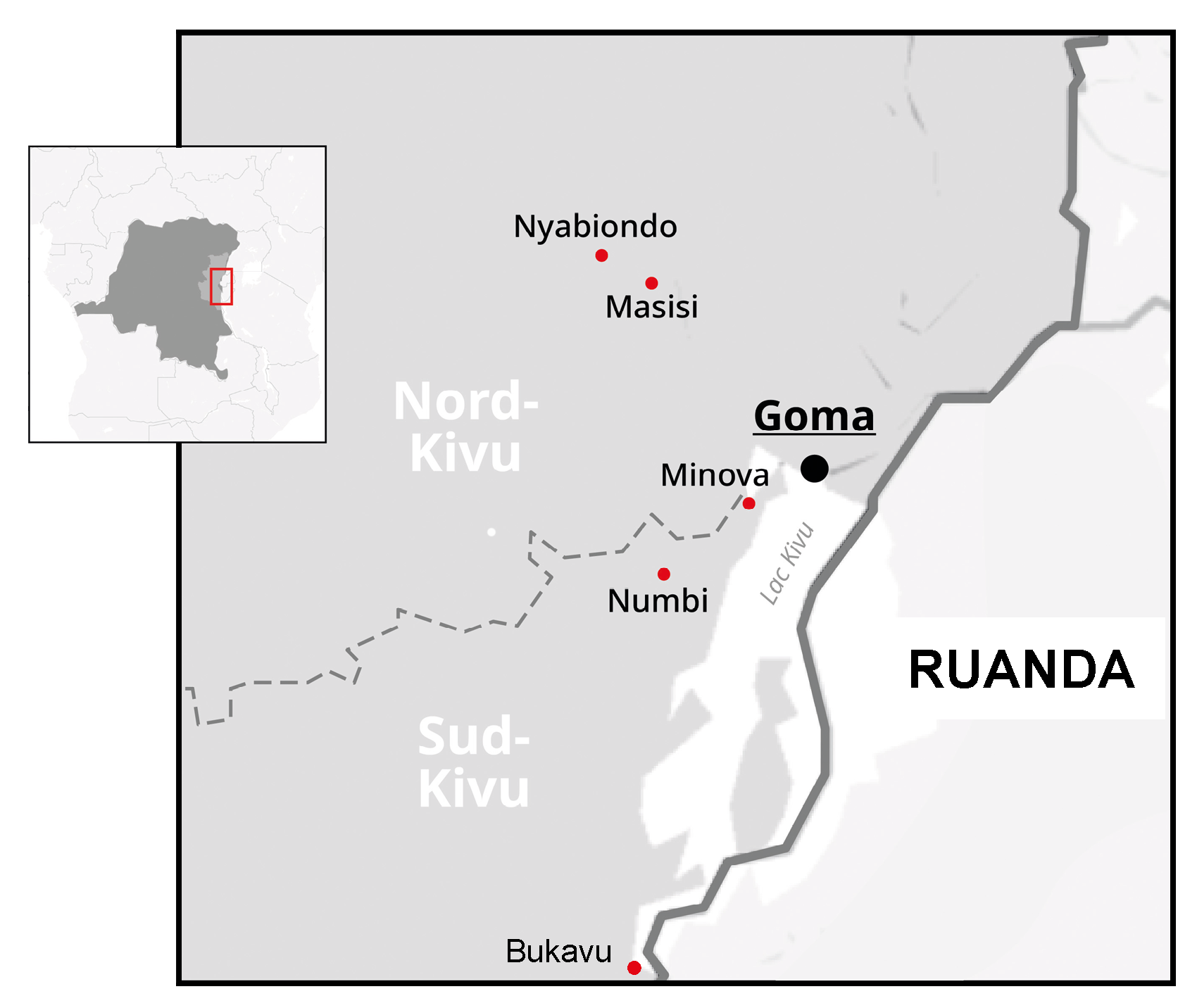 Karte DR Kongo - Bukavu