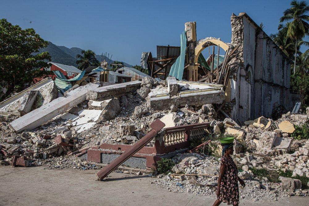 Church damages by earthquake