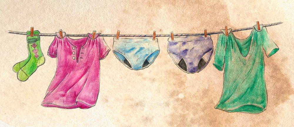 Illustration_Clothes line_Menstrual Underwear Pilot_Sapling Nursery