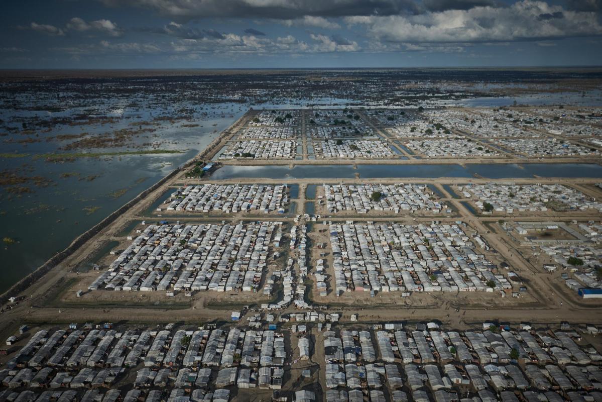 Aerial view of the IDP camp in Bentiu