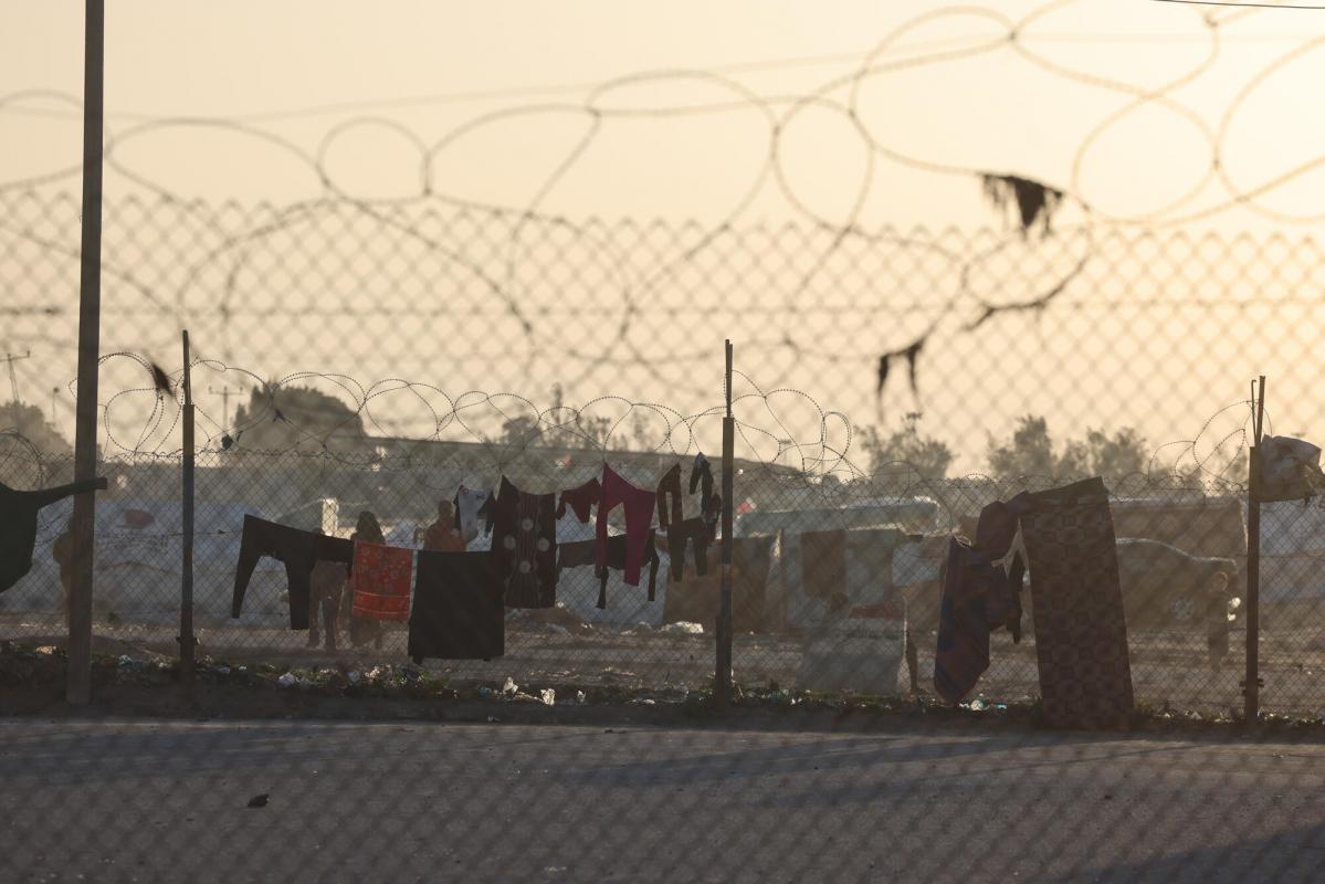 An informal camp for displaced Palestinians in Rafah city, in the south of the Gaza Strip near the Egyptian border.