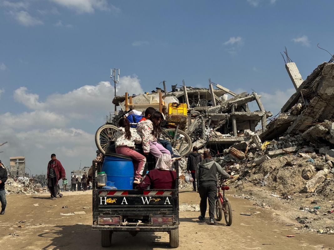 Displaced Palestinian family