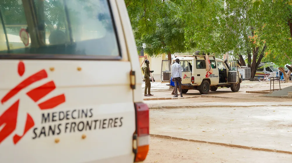 MSF vehicles parked at Bentiu State Hospital