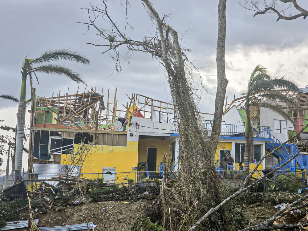 Massive destruction in Jamaica