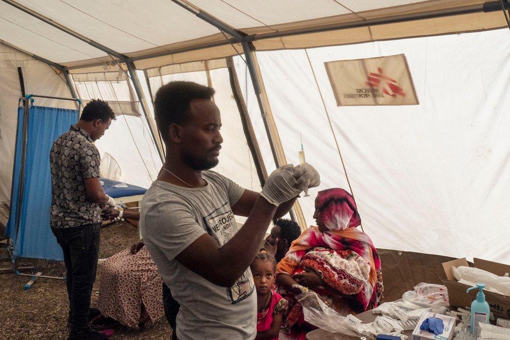 Al Hashaba transit camp for refugees from Ehtiopian Tigray Region