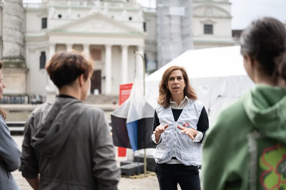 Laura Leyser at MSF Exhibition in Vienna, Austria Oct. 2024