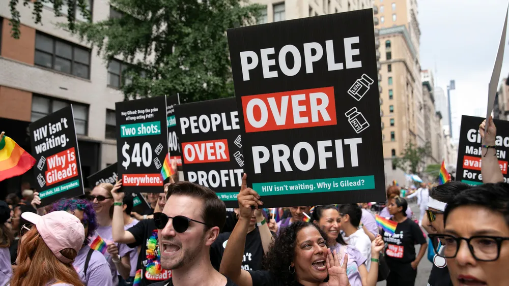 NYC Pride March and lenacapavir campaign