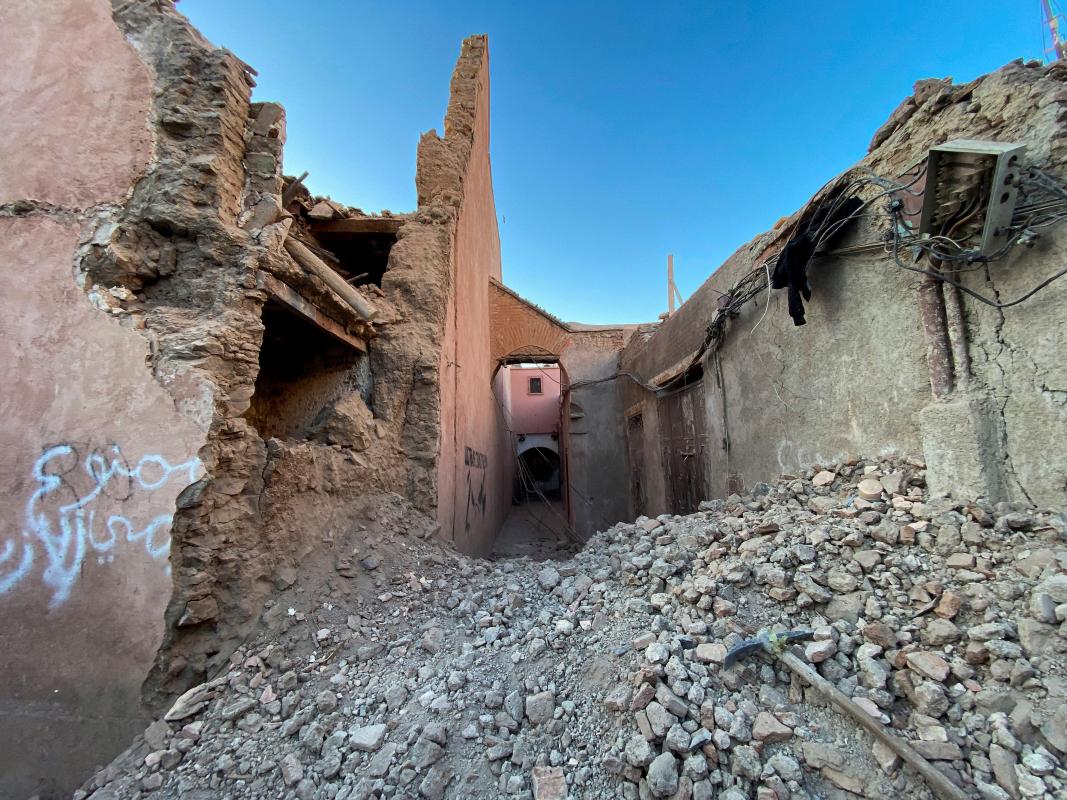 Eingestürztes Haus in Marokko