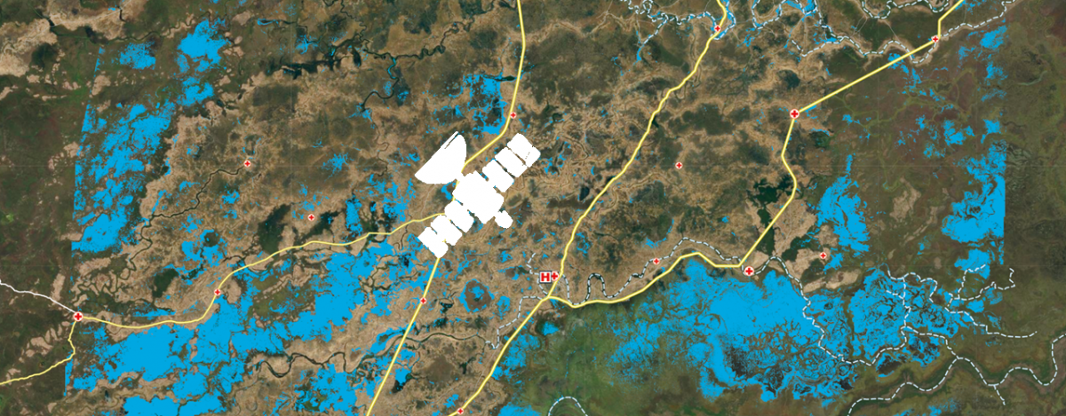Satellit auf Karte