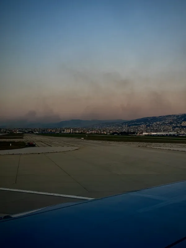 Rauchsäulen von israelischen Angriffen über Beirut