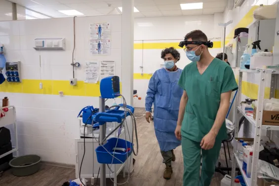 Emergency department of Kostiantynivka hospital in Ukraine