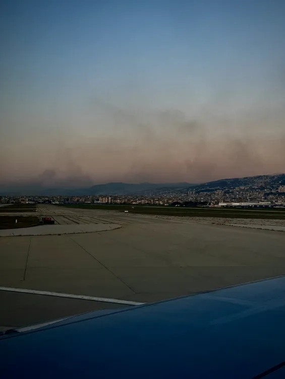 Rauchsäulen von israelischen Angriffen über Beirut