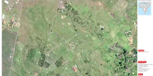 Satellitenbild aus Goma/Bulengo, Demokratische Republik Kongo, vor dem Lager