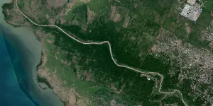 Satellite Image before the destruction by hurricane Melissa in Haiti