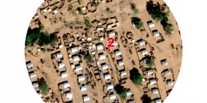 Satellitenbild aus einem Vertriebenenlager im Tschad