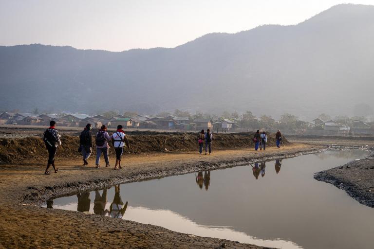 MSF staff on their journey to set up a clinic