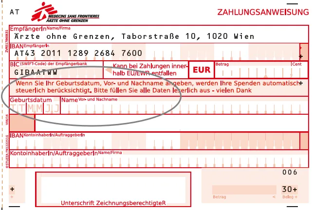 Spenden steuerlich absetzen am Erlagschein