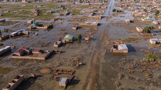 Aerial view of flooding in Didangali district, N'Djamena, Chad