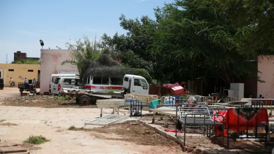 Nyala Teaching Hospital: destroyed Equipment and destroyed ambulances