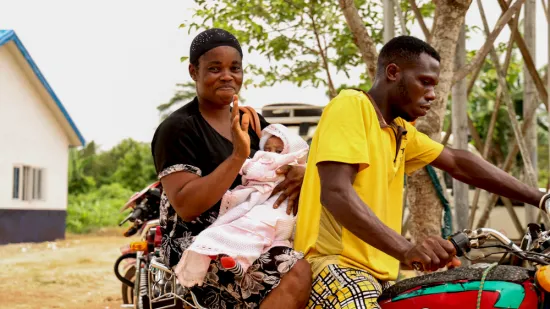 Nse George leaving MSF clinic in Cross River