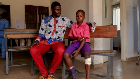 Stephen and Ferdinand in MSF's healthcare centre