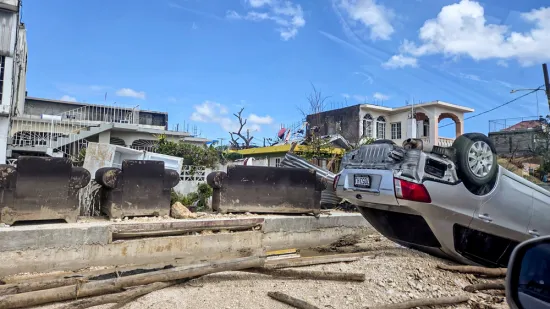 Massive destruction in Jamaica