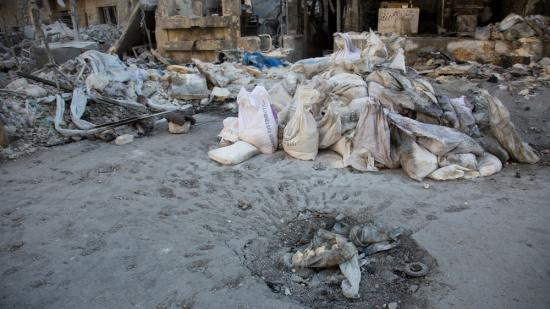  East Aleppo –  Inside a hospital destroyed by an airstrike