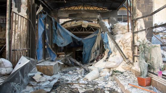  East Aleppo –  Inside a hospital destroyed by an airstrike