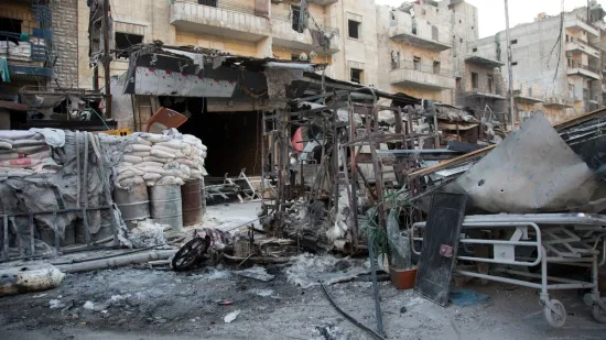  East Aleppo –  Inside a hospital destroyed by an airstrike