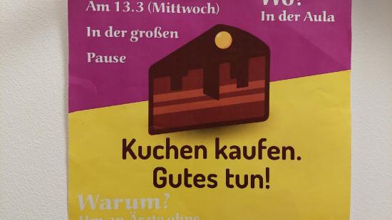 Kuchenbuffet Plakat am BRG Au
