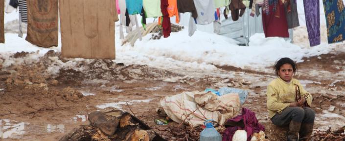 Libanon MSB16994 Medium web Im Jänner 2015 brachte ein Wintersturm in der Bekaa-Ebene, wo viele Flüchtlinge hausen, Schnee, Hagel und eisigen Nebel mit sich.