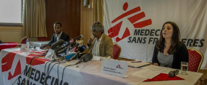 MSF140499 PC Somalia web Dr. Unni Karunakara, Präsident von Ärzte ohne Grenzen International, bei der Pressekonferenz in Nairobi