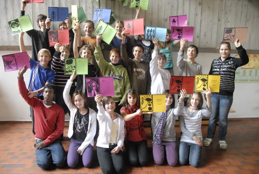 Kalender mit Linoldrucken