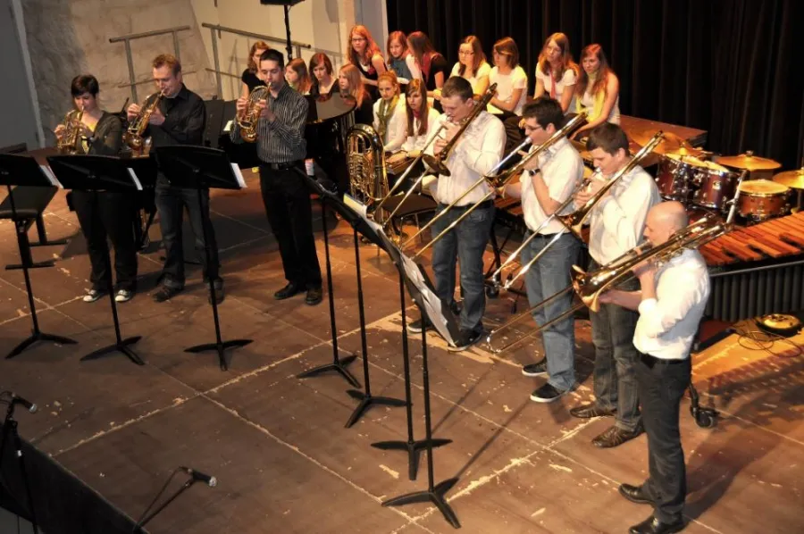Begrüßungsfanfare beim Benefizkonzert der LMS Freistadt
