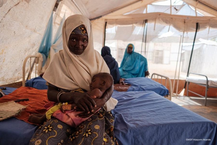 An orphan with grandmother in MSF Shinkafi hospital