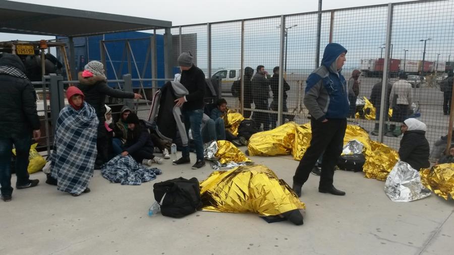 Migrants arrive in Kos, Greece.