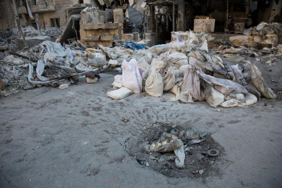  East Aleppo –  Inside a hospital destroyed by an airstrike