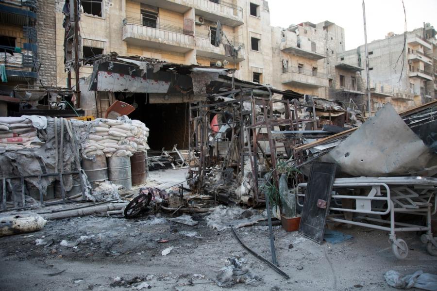  East Aleppo –  Inside a hospital destroyed by an airstrike