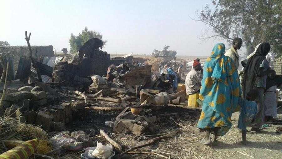 Victims of bombing on a displaced camp in Rann, Nigeria