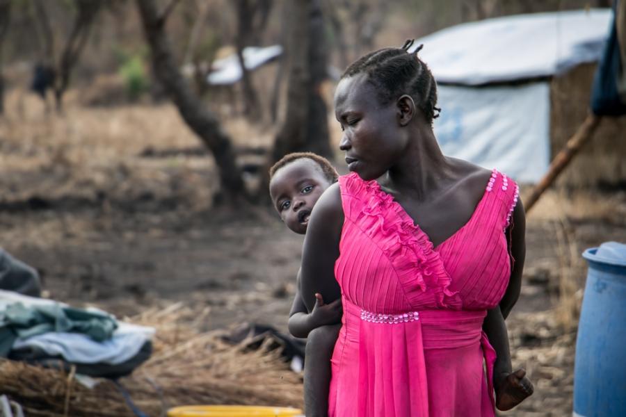 A refugee from South Sudan in Palorinya, Uganda