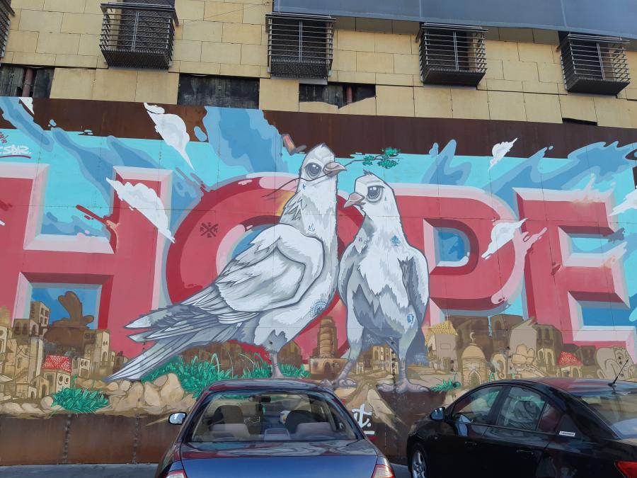 Ein Hoffnungszeichen an einer Wand im Libanon