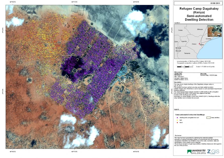 Satellitenbild Vertriebenenlager Dagahaley