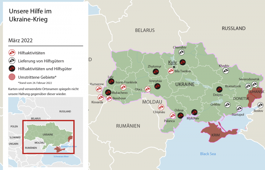 Karte Einsätze Ukraine