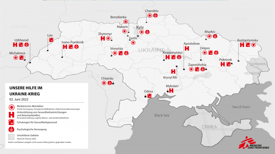 Einsatzkarte Ukraine Juni