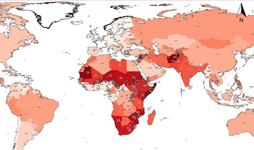 Weltkarte Standorte Projekte von Ärzte ohne Grenzen