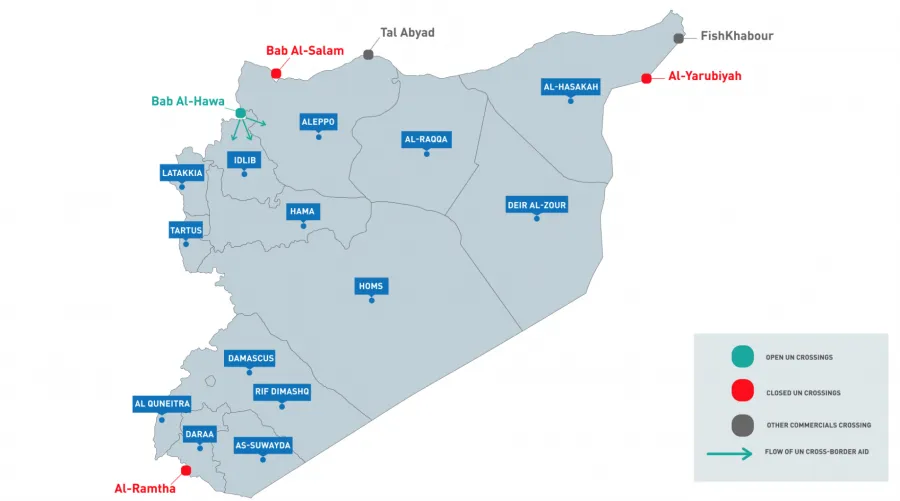 Übersicht Grenzübergänge Syrien