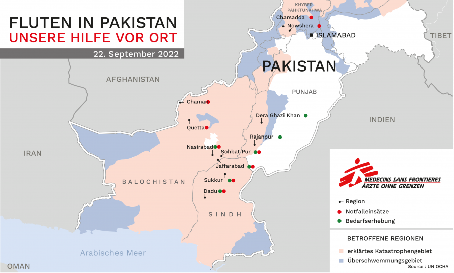 Pakistan Karte Fluten