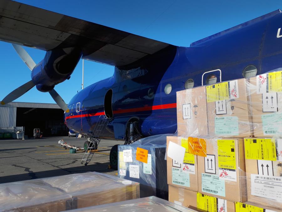 Transport von Hilfsgütern nach Mosambik