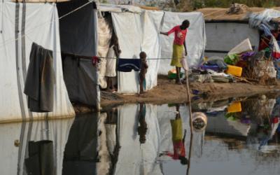 Eines der am meisten überschwemmten Gebiete im Vertriebenenlager Tomping in der südsudanesischen Hauptstadt Juba.